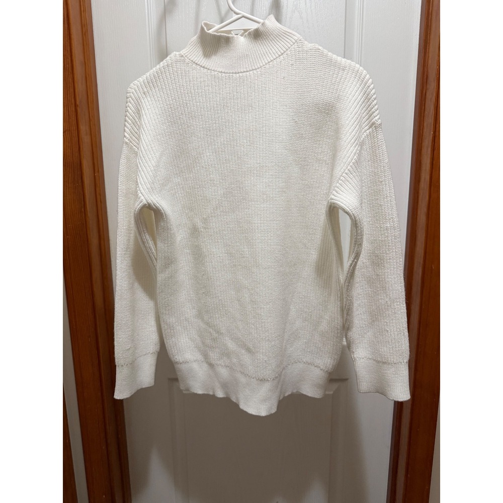 Isabel by Ingrid & Isabel Maternity Mock Neck Ribbed Sweater White XS NEW